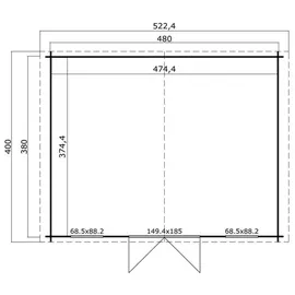 Lasita Maja Gartenhaus Udo 5,22 x 4,00 m Grün/Grau