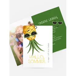 Einladung zum Sommerfest selbst gestalten mit Spruch und Fotos im Onlinedesigner bei Meine-Kartenmanufaktur.de