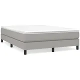 vidaXL Boxspringbett mit Matratze Hellgrau 160x200 cm Stoff