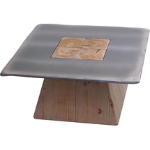 MCW Couchtisch MCW-L76, Wohnzimmertisch Beistelltisch, Industrial Massiv-Holz MVG, 60x60cm natur mit Metall-Optik