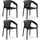 Homestyle4u Gartenstuhl 4er Set, in Schwarz, Kunststoff, 220x75x54 cm, Gartenmöbel, Gartenstühle, Gartenstühle