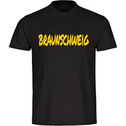 multifanshop Kinder T-Shirt - Braunschweig - Textmarker - Druck gelb - Kind