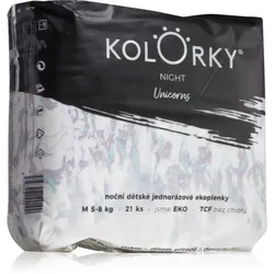 Kolorky Night Unicorn Einweg-Ökowindeln für vollen Schutz während der Nacht Größe M 5-8 Kg 21 St.