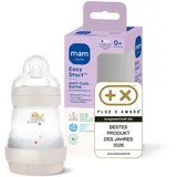MAM Easy Start Anti-Colic Baby Bottle (160 ml) | 0+ Mon | Babyflasche für Neugeborene | Mit Bodenventil | 94% Akzeptanz | 96% Hebammen-Empfehlung | 80% weniger Koliken | Robbe/beige/cotton