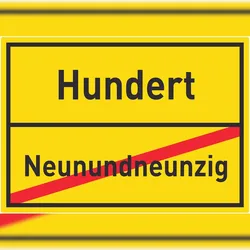 Hundert Neunundneunzig Aufkleber Ortsaufkleber A9 (37x52mm)