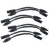 Revolt 8er-Set flache Solarkabel-Fensterdurchführungen MC4-kompatibel 35 cm
