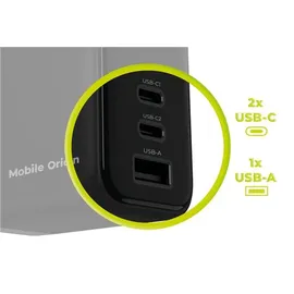 mobile origin MO-65WDCH-PW20, Drinnen, AC, Schwarz - Schwarz