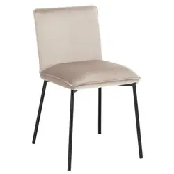 Stuhl Darla Beige Velours Gepolstert