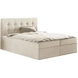 kaiser möbel Boxbett, Ecru, Holz, H3, 120x200 cm, Schlafzimmer, Betten, Boxspringbetten