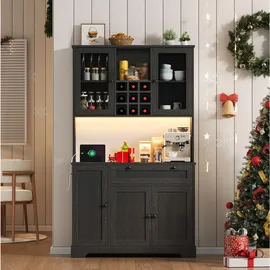 Okwish Buffetschrank 180 x 105 x 40 cm Schwarz