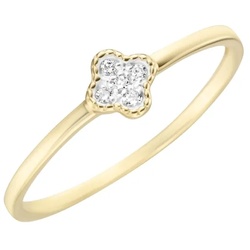 Luigi Merano Ring Oberteil Blüte, mit funkelnden Brillanten, Gold 585 56 Damen 
