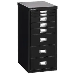 BISLEY MultiDrawerTM L298 Schubladenschrank schwarz 8 Schubladen 27,8 x 38,0 x 59,0 cm