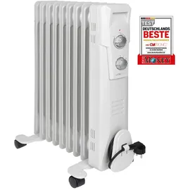 Clatronic Clatronic® Ölradiator | Effiziente Mobile Heizung | elektrische Heizung mit 9 Rippen | Radiator mit 3 Leistungsstufen | Slimline Heizkörper | bi... | Weiß