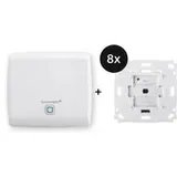 Homematic IP Access Point + Rollladenaktor für Markenschalter 8er-Set - Markisensteuerung