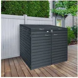 Endorphin Stabile Comfort Comfort Mülltonnengarage / Mülltonnenbox mit Gasdruckfeder 2er 240 l nachhaltig aus Holz - Endorphin