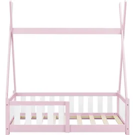 [en.casa] Kinderbett Helsingborg 70 x 140 cm Kiefer rosa