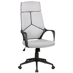 Amstyle Bürostuhl mit abnehmbarer Kopfstütze und Armlehnen grau