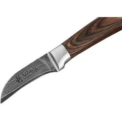 Wakoli EDIB Damast Schälmesser, Gemüsemesser 6 cm Klinge aus echtem japanischen Damaststahl mit Pakkaholzgriff