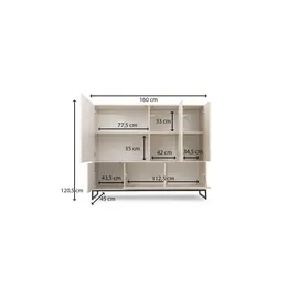 bettso Highboard 160 x 120,5 cm Grün