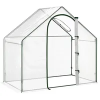 Outsunny Foliengewächshaus mit Oberfenster transparent 108L x 100B x 168H cm