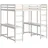 vidaXL Hochbett mit Schreibtisch 140 x 200 cm Kiefer massiv weiß