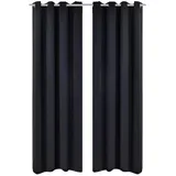 vidaXL Verdunkelungsvorhang Ösen 135 x 175 cm schwarz 2 St.