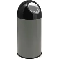 ReinigungsBerater Abfallbehälter mit Druckdeckel 40 Liter metallic, schwarz (31000395)