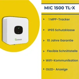 sunpro power Growatt MIC 1500 TL-X Wechselrichter 1-Phase Photovoltaik WIFI Wechselrichter 1500W für Solaranlage