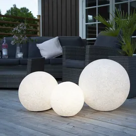 StarTrading Gartenkugel mit Erdspieß E27 Fassung D: 30cm Kabel grau