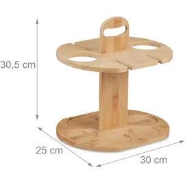 Relaxdays Weinbutler Weinregal 30,5 x 30 x 25 cm Braun