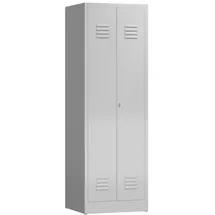 Classix Kleiderspind Mehrzweckschrank Gerätespind 2 Abteile 180x59x50cm Spindschrank grau X-510720