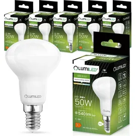 Lumiled LED Lampen E14 R50 6W Leuchtmittel ersetzt 50W 6 Stück 540lm 4000K Neutralweiß 120° 230V Lichtquelle LEDs Lampe