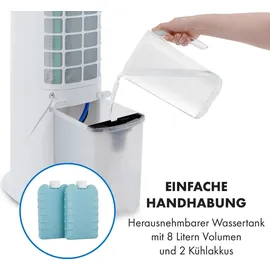 Klarstein Luftkühler 80W 480 m3/h 8 Liter mobil