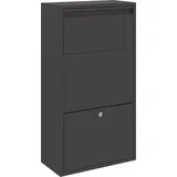 vidaXL - Paketdropbox Schwarz 44x22x82 cm Stahl