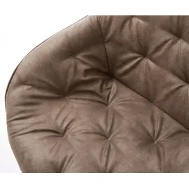 DeLife Esszimmerstuhl Gaio-Flex Mikrofaser Taupe Vintage Holzgestell kantig Natur