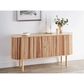 Beliani Schrank Manara Paulownia-holz Hellbraun