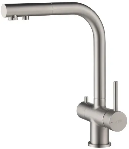 Apala 3-Wege-Wasserhahn mit ausziehbarer Brause, Stahl