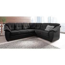 sit&more Ecksofa »Savona L-Form, B: 262 cm« optional Bettfunktion, Federkern, schwarz
