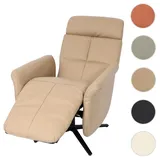 Mendler Relaxsessel HWC-L10 Voll-Leder 76 x 110 x 76 cm Taupe drehbar