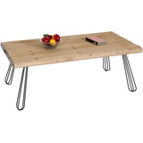 Mendler Couchtisch HWC-L73, Tisch Wohnzimmertisch, Industrial Massiv-Holz MVG-zertifiziert 120x60cm, natur