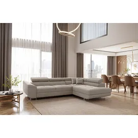 kaiser möbel Ecksofa Stoff mit Schlaffunktion L-förmig KaltesBeige