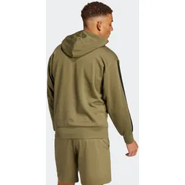adidas Essentials 3-Streifen Kapuzensweatshirt Herren Grün/Schwarz XL