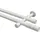 Interdeco GARDINENSTANGE Prestige Elanto 520 cm (geteilt in 4 x 130 cm), 2-läufig (ohne Ringe), 20 mm Ø Weiß