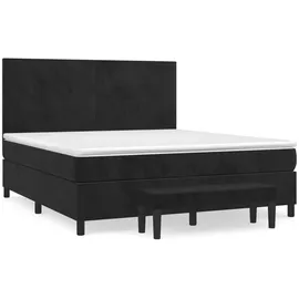 vidaXL Boxspringbett mit Matratze Schwarz 180x200 cm Samt