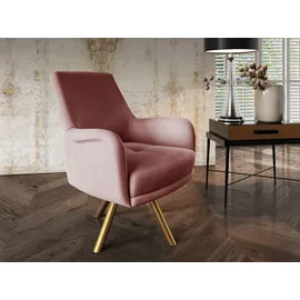 Fun Möbel Drehsessel Valerie Stoff Elisa Velvet 70 x 80 x 70 cm Rosa