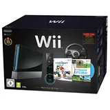 Nintendo Wii Mario Kart Pak [inkl. Wii Sports, Mario Kart Wii, Wii Lenkrad , Remote Plus Controller] schwarz (Gebraucht - OK / mindestens 1 JAHR GARANTIE)