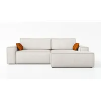 Mebloland Ecksofa TOR mit Schlaffunktion. Farbe: Silver. - Hellgrau