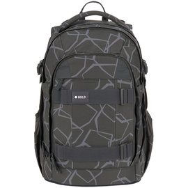 Lässig Bold Origin Schulrucksack mit Reflektoren und höhenverstellbarem Rückenteil/School Backpack Bold Edges grey