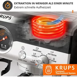 Krups Precision XP801T schwarz/silber mit Mahlwerk und Wasserfilter