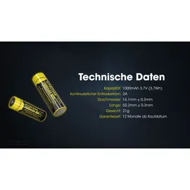 Nitecore NL1410 14500 1000 mAh 1 St.